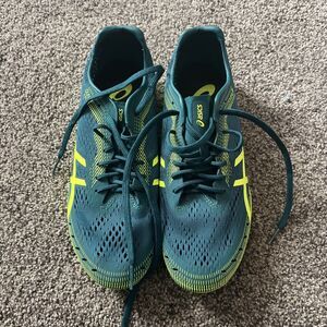 Size 8.5 - ASICS Gun Lap 2 Velvet Pine Safety Yellow Track Shoes